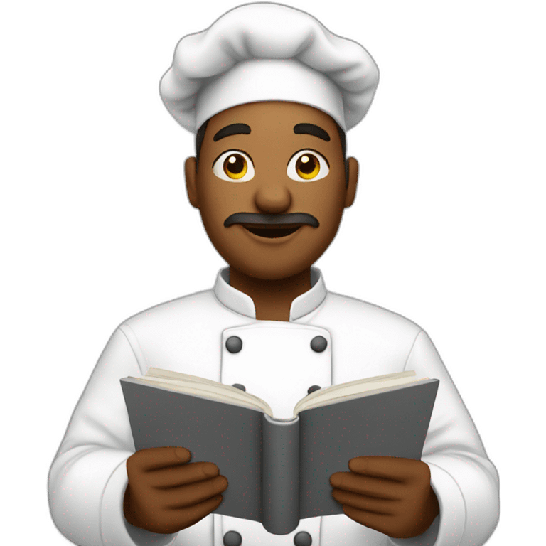 chef reading recipe book emoji