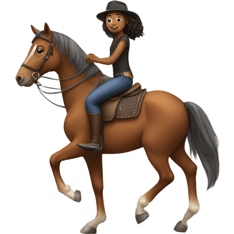 Girl riding a horse emoji