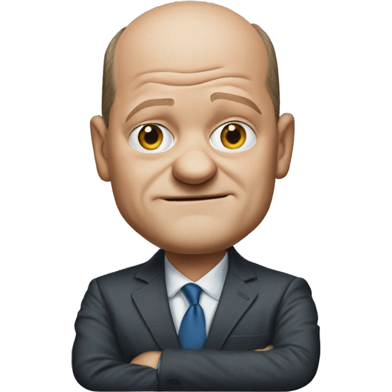 photorealistic Olaf Scholz shrugs emoji