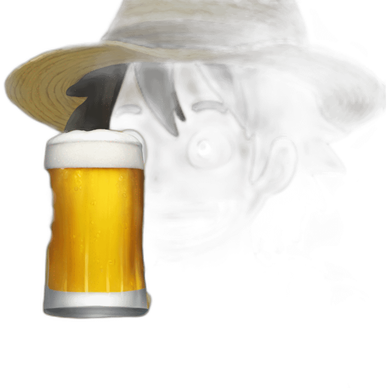 luffy drinking beer emoji