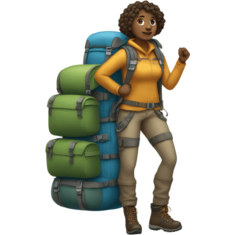 Woman hiker  emoji