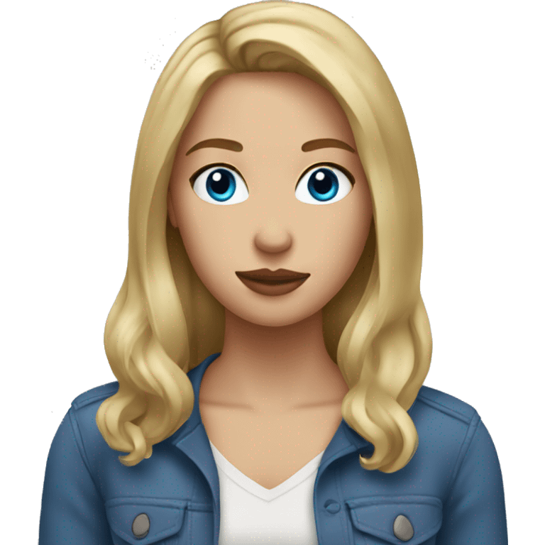 Dirty blonde hair blue eyes woman emoji