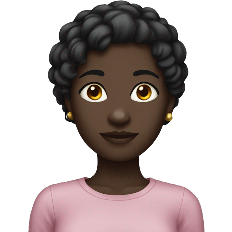 Dark skin girl with short black hair  emoji