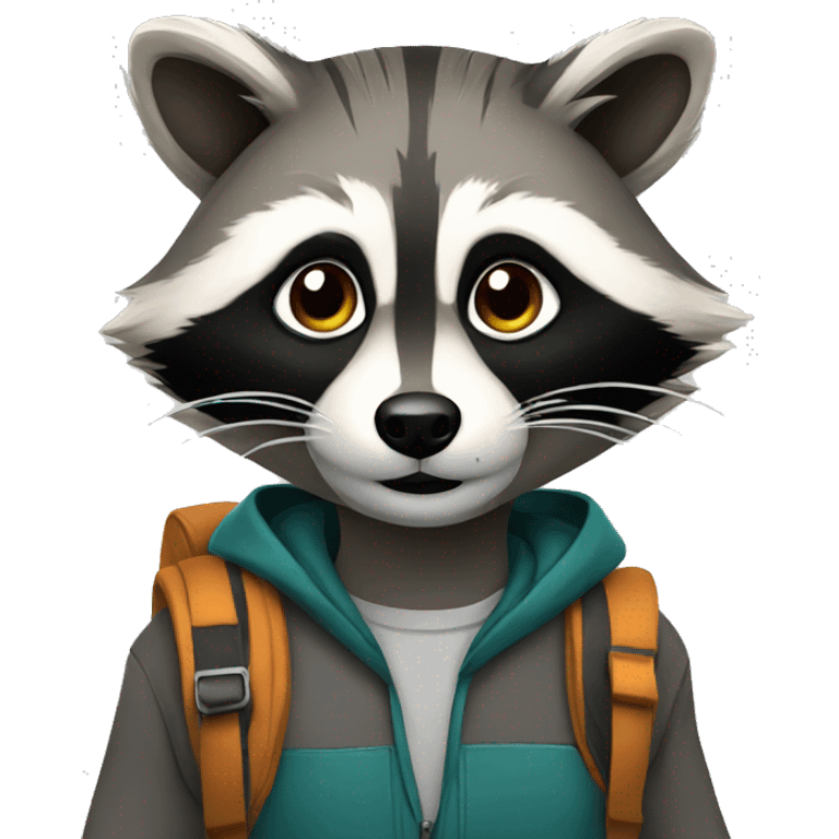 raccoon student emoji