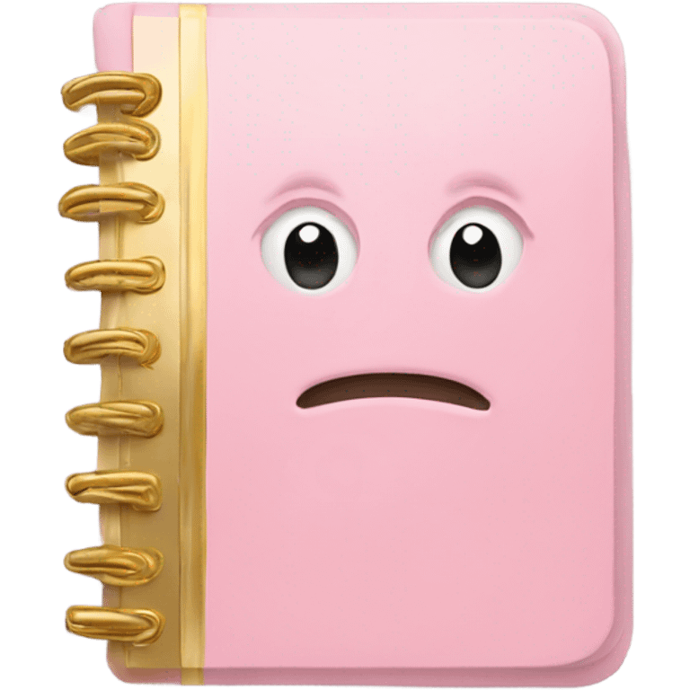 Light pink and gold note book  emoji