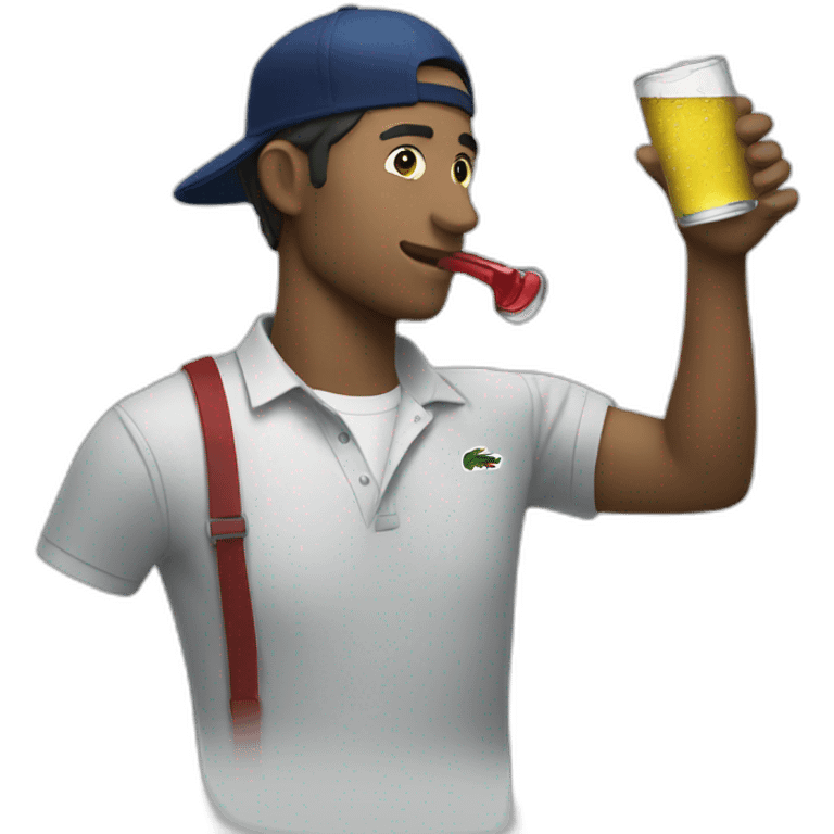 Drinking and using lacoste emoji