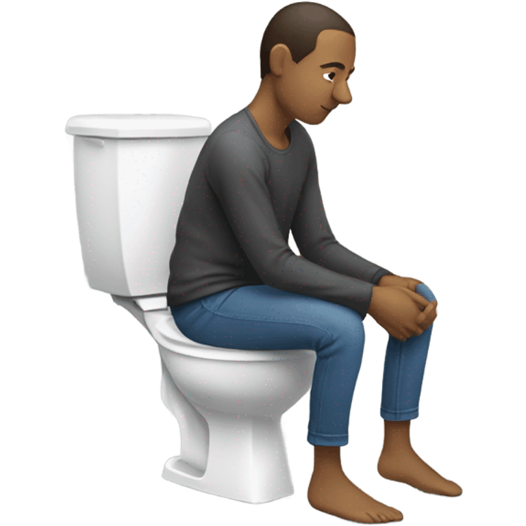 Someone sitting on toilet using a stool to raise their legs  emoji