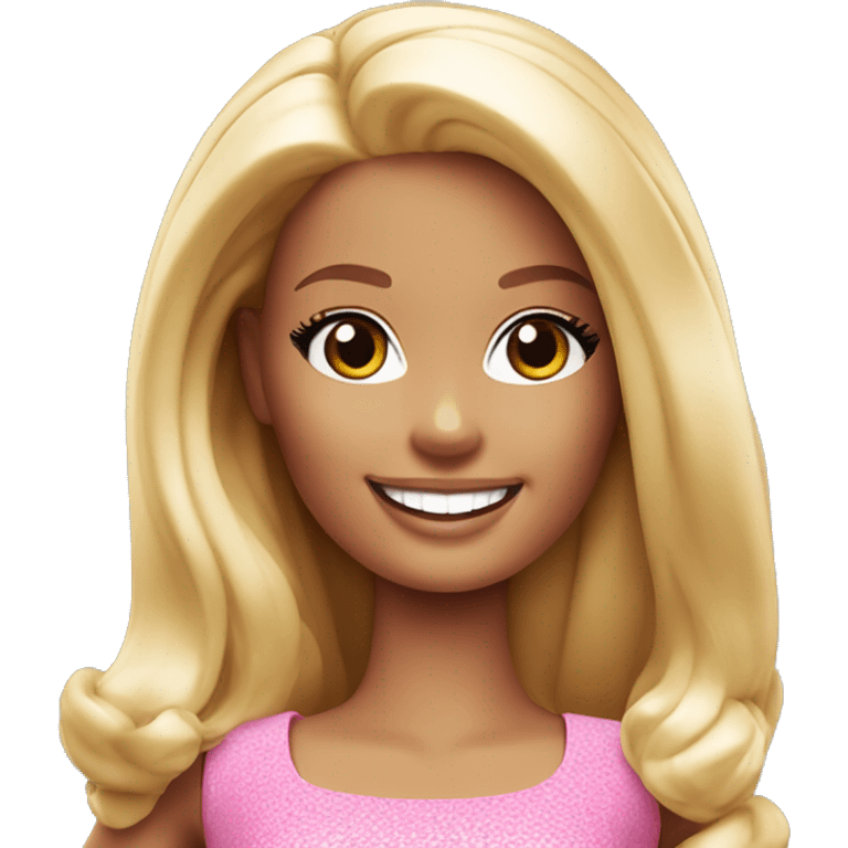 barbie with beautiful smile emoji