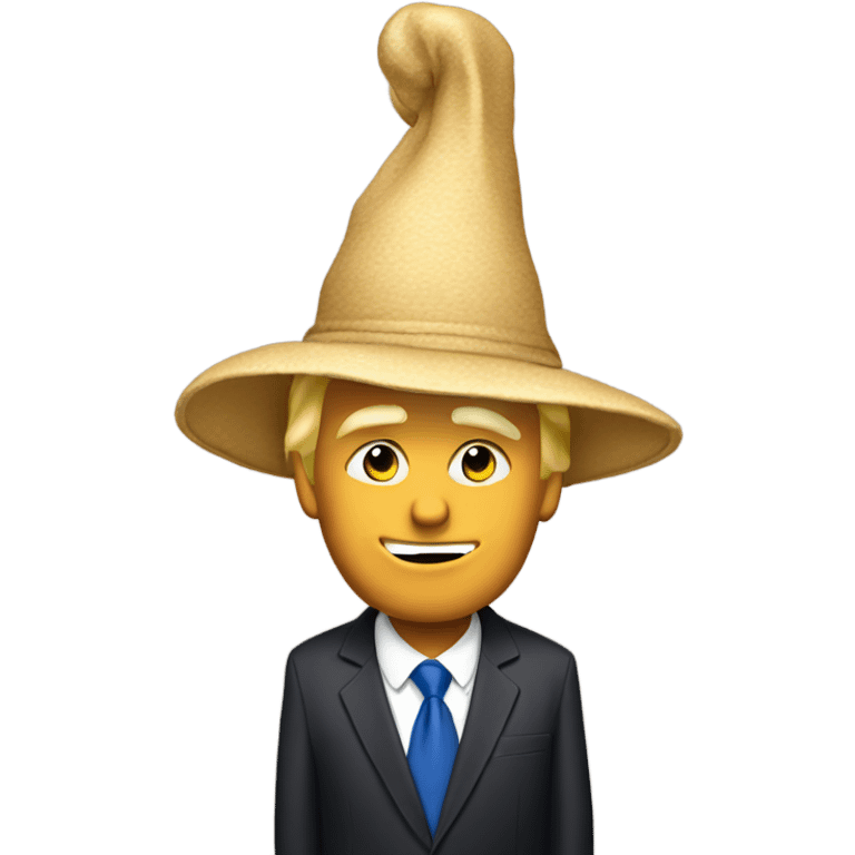 Trump wearing a tiny hat emoji