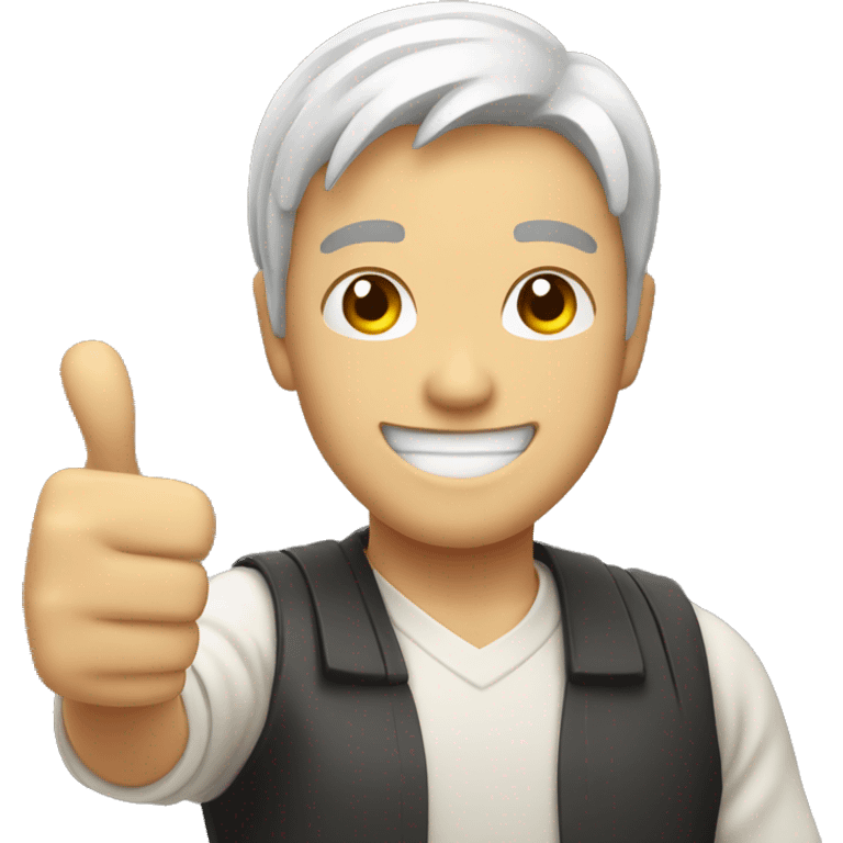 Smiling Japan man showing thumbs up  emoji