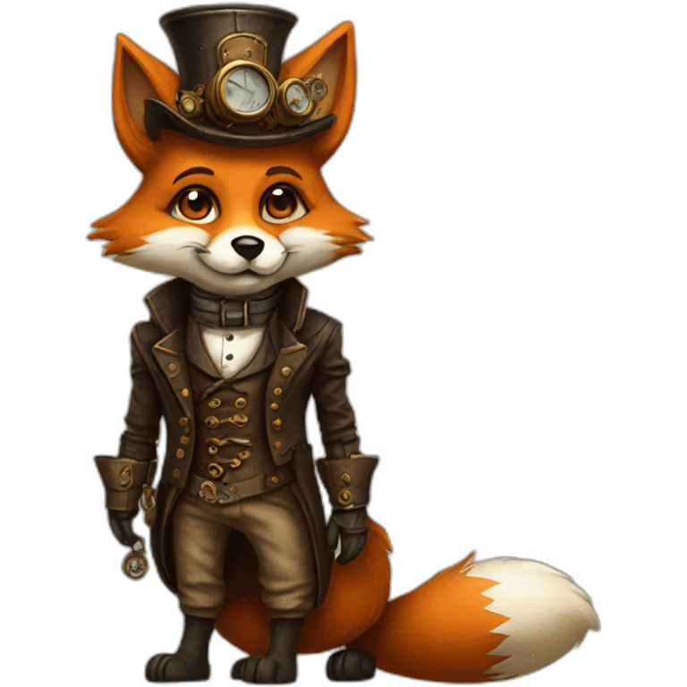 Steampunk fox emoji