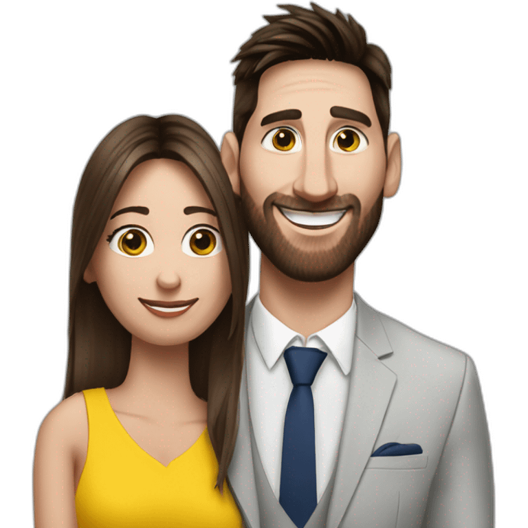 messi with his wife antonela emoji