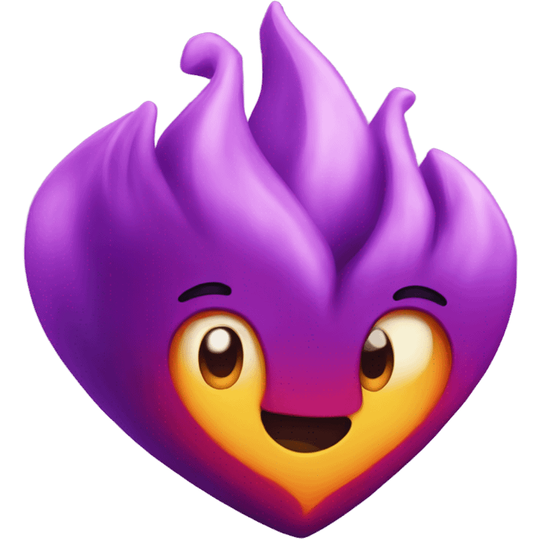 Purple firey heart  emoji