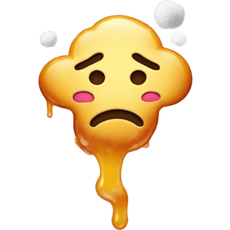 Emoji with sugar on its nose melting sugar with lighter emoji