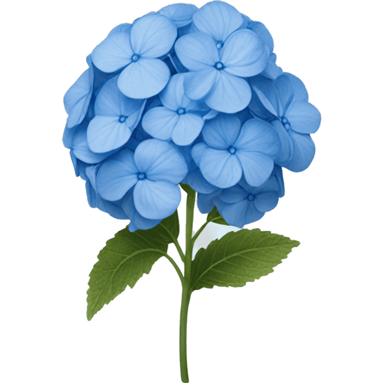 One flower of a blue hydrangea flower emoji