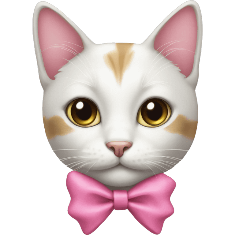 Cat with a pink bow emoji