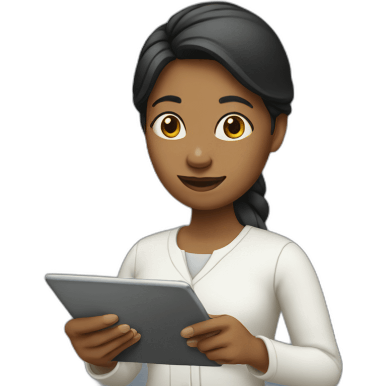 Woman holding tablet emoji