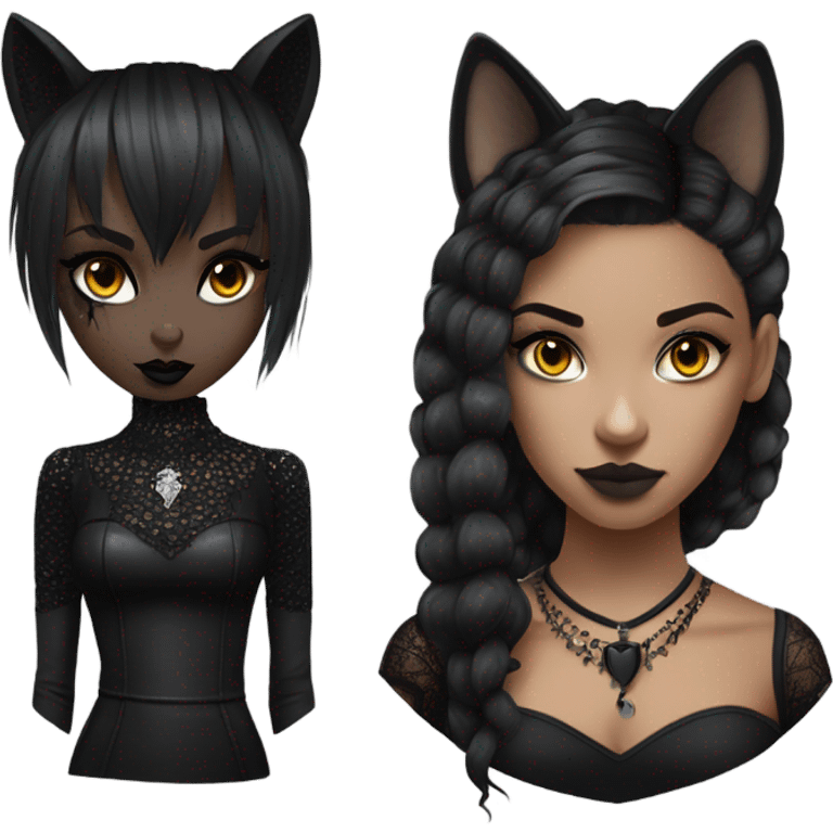 realistic   black puma - girl gothic  emoji