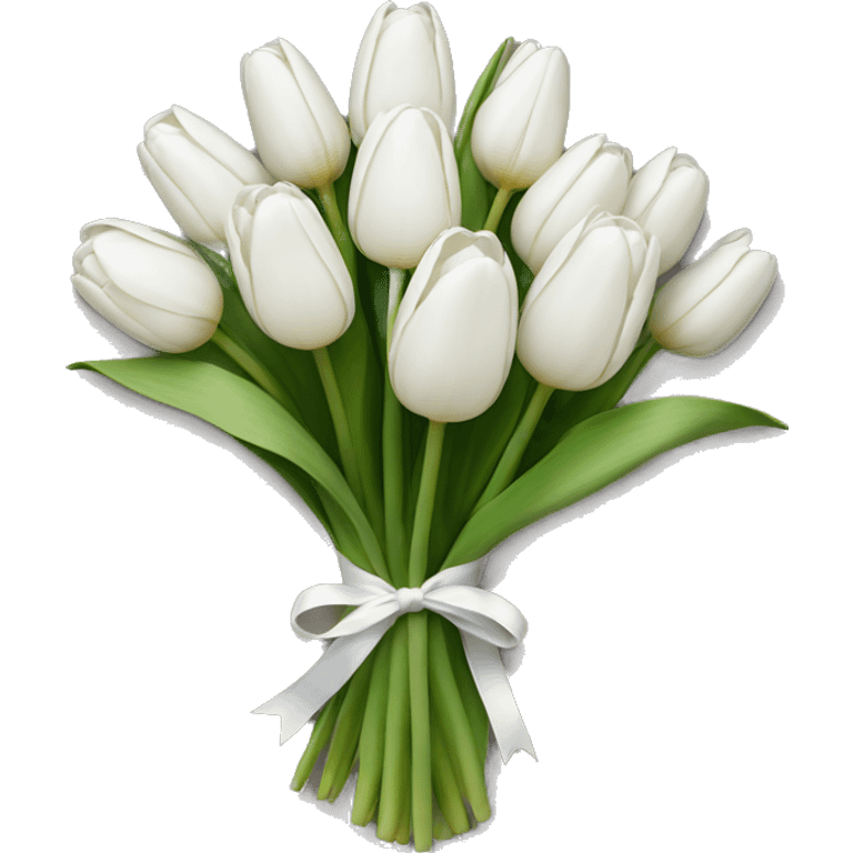 white tulip bouquet  emoji