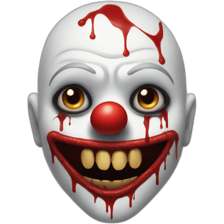 Creepy clown with blood emoji