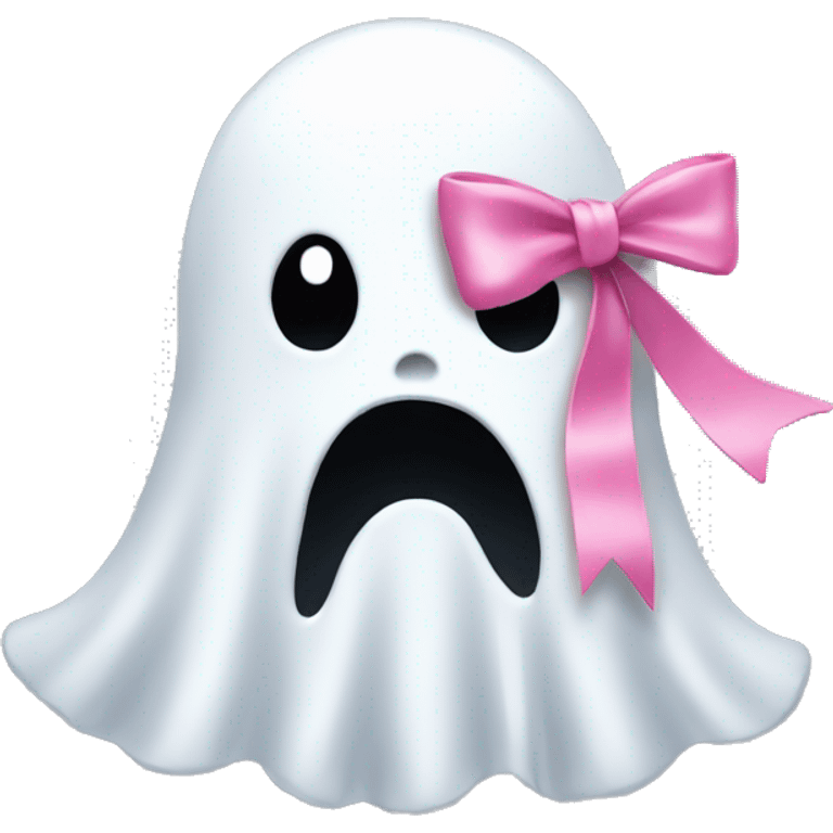 Ghost with pink bow emoji