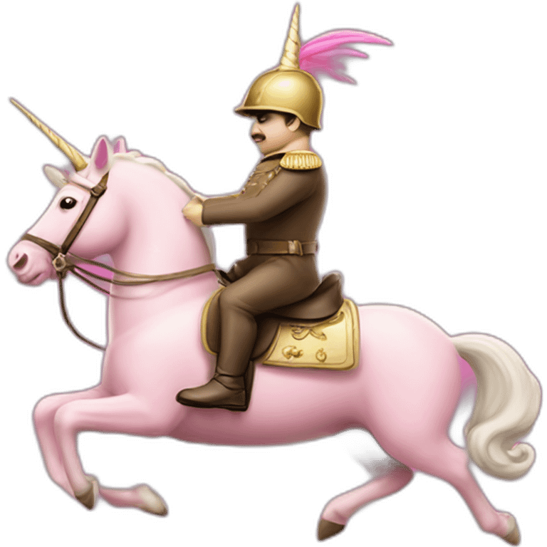 Francisco franco ride a pink unicorn emoji