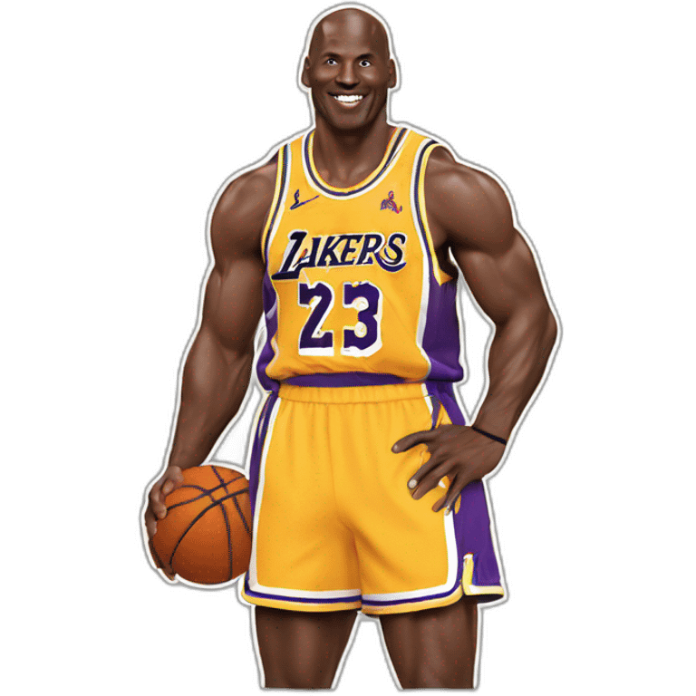 Michael Jordan wearing Lakers jersey emoji