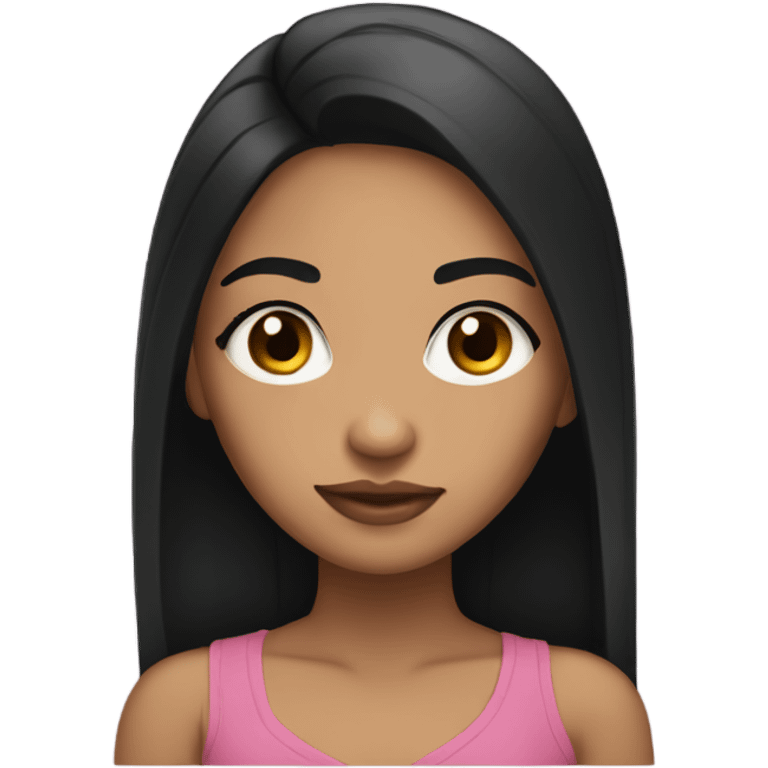 lightskin girl with long lashes and straight long black hair emoji