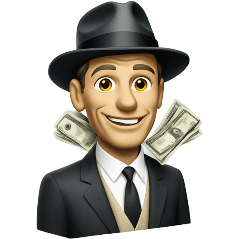 1960s style sinatra with money emoji