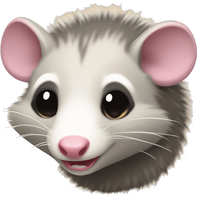 an opossum emoji facing the side and showing its body and tail emoji