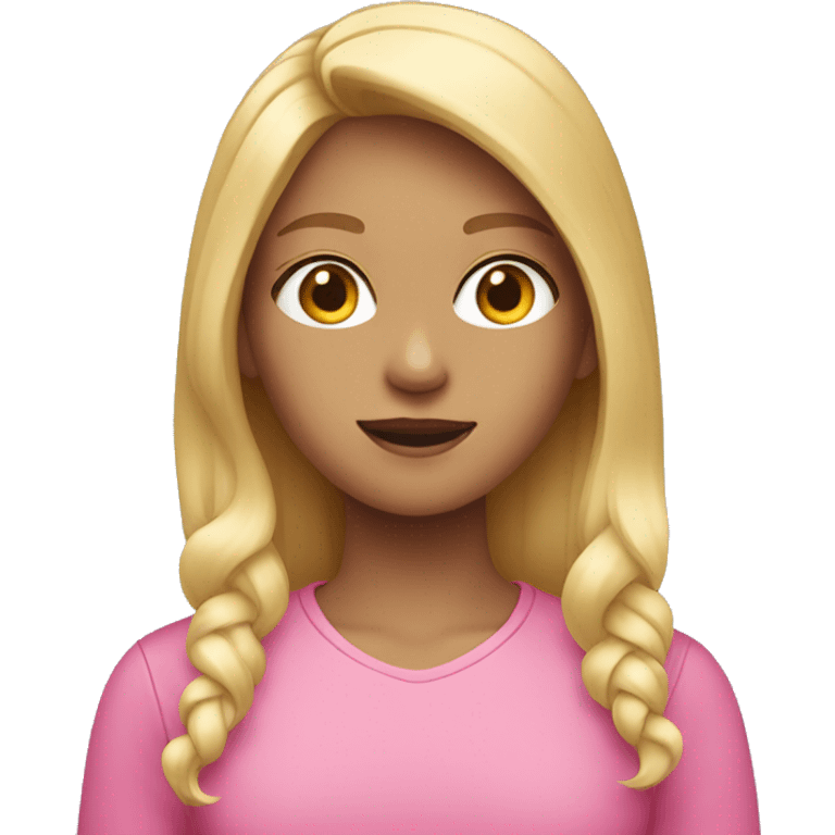 Girl wearing pink shirt and blond hair emoji