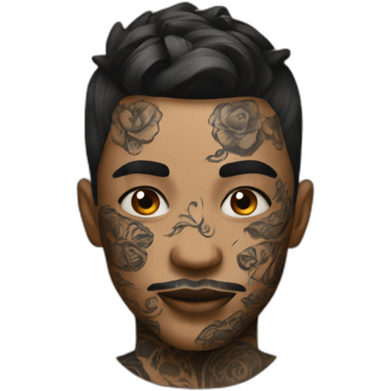 face covered with tattoos emoji