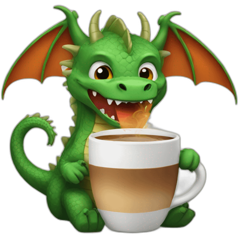 dragon with coffee emoji