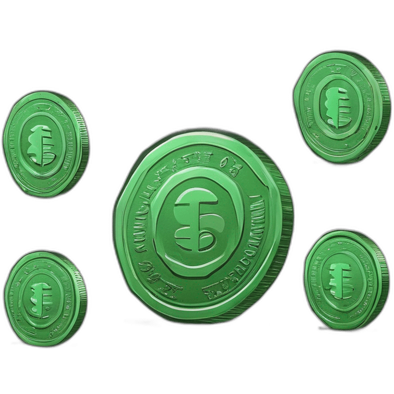 Green coins  emoji