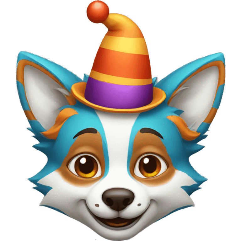 Clown fox emoji