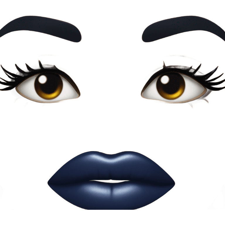 realistic dark blue lips emoji