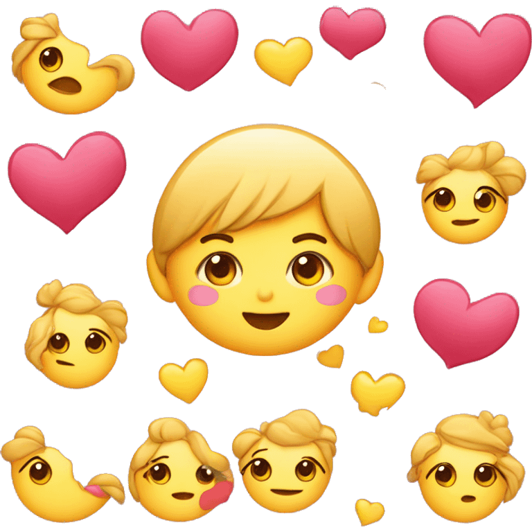 Enamorado con muchos besos y corazones  emoji