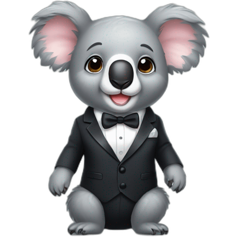 cute small koala wearing tuxedo emoji