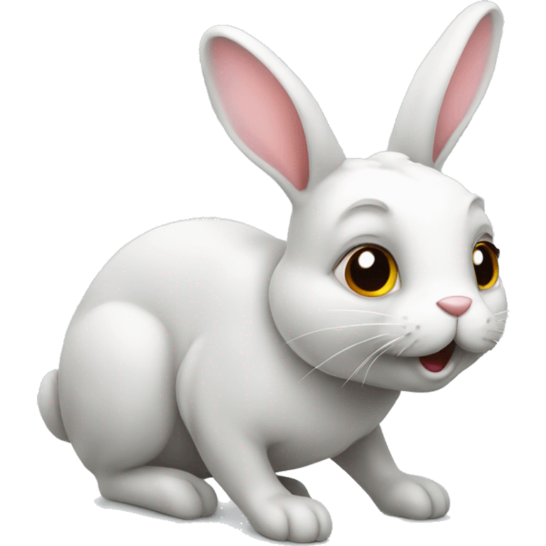 Rabbit with a fun emoji