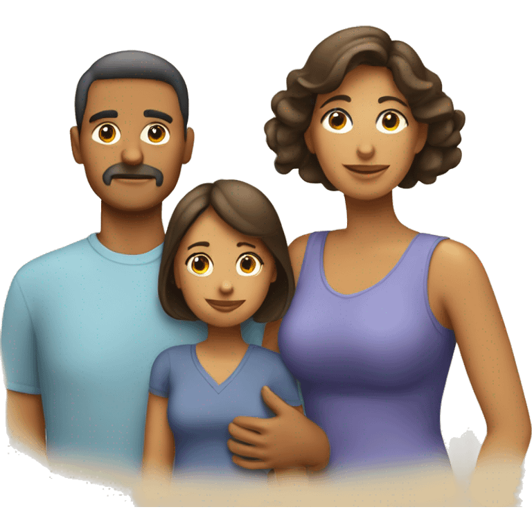 Latin family emoji mom,dad, daughter and son emoji