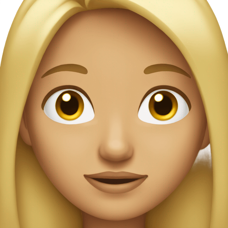 blonde girl with tan emoji