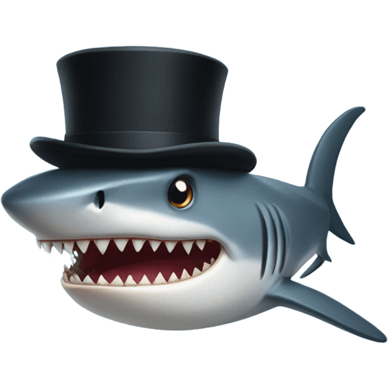 Shark with a top hat emoji