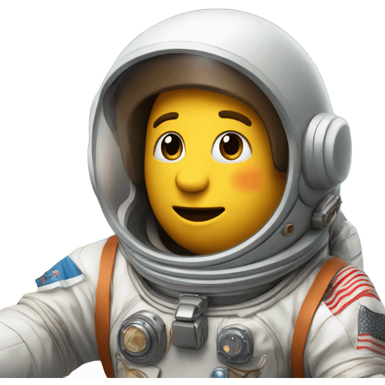 An astronaut in a rocket traveling to planets and stars, with a treasure map in the background. emoji