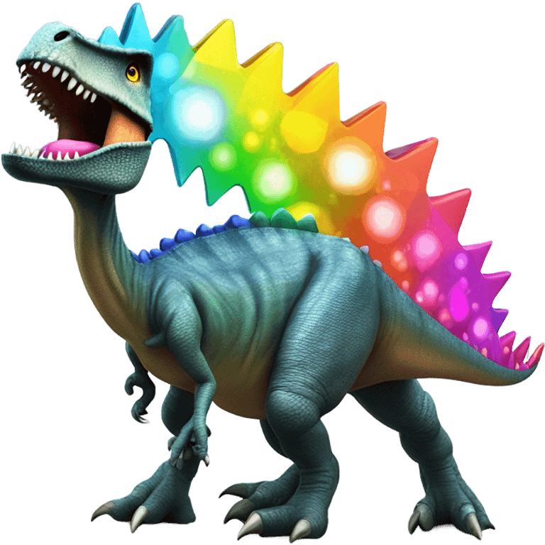 Dinosaur with disco ball emoji