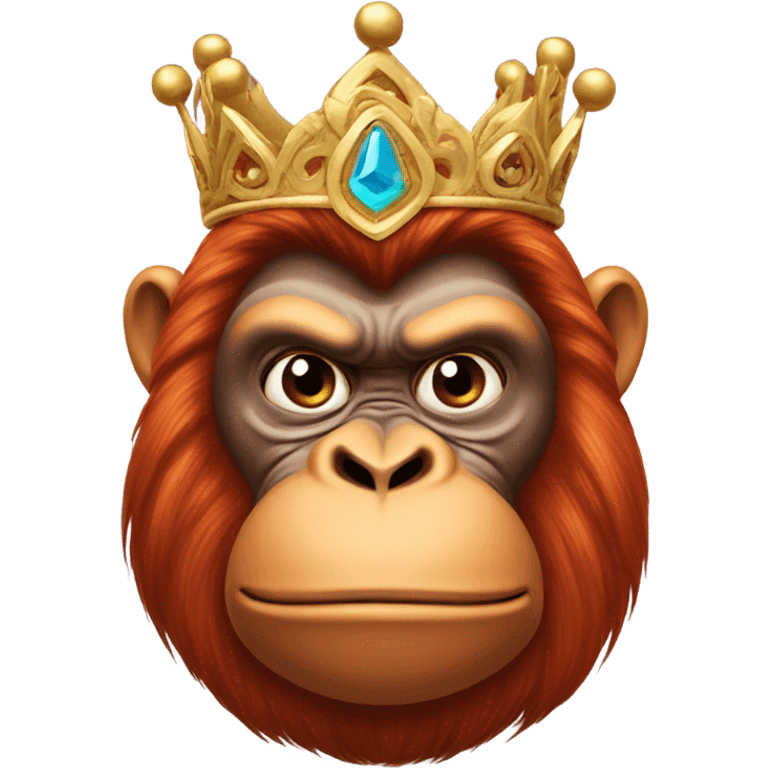 Angry Orangutan wearing crown  emoji