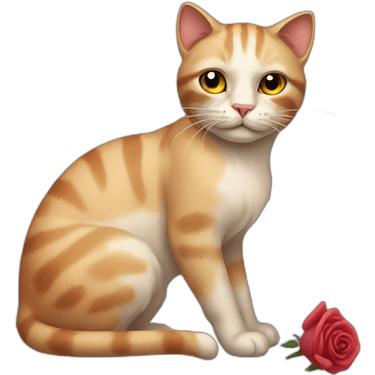 Cat with withered rose emoji