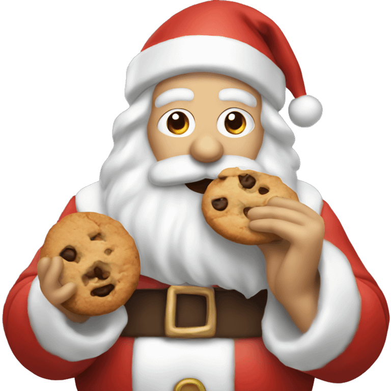 Santa Claus eating a cookie emoji