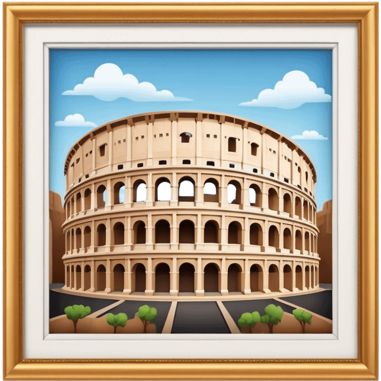 Cinematic Realistic Colosseum Landmark Emoji, depicted as the ancient Roman amphitheater rendered with dramatic architectural detail and dynamic lighting. emoji