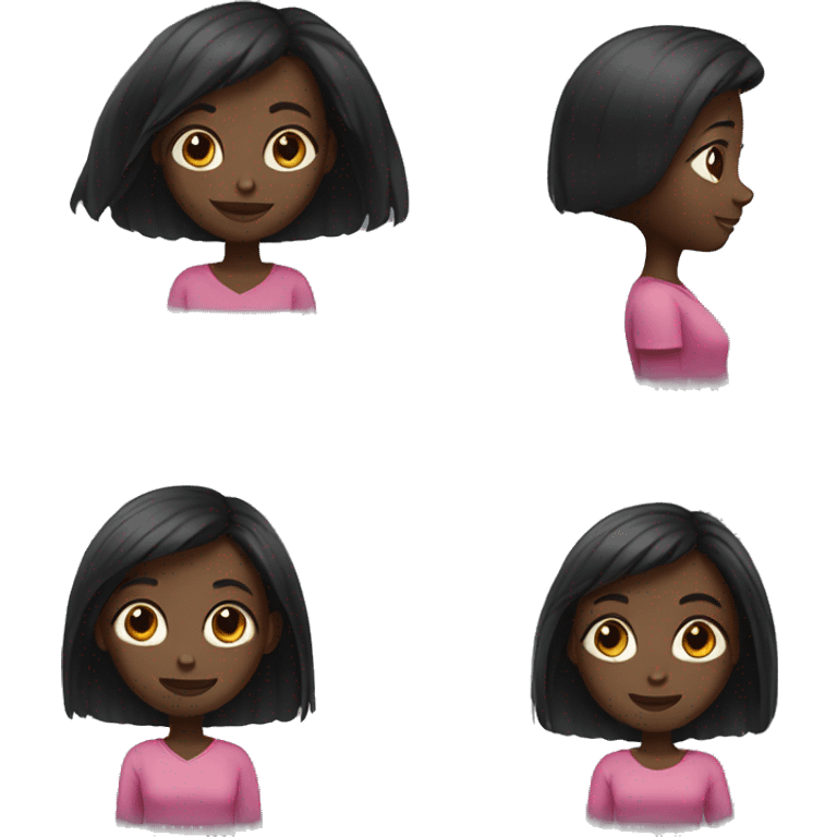 Black skinned girl with straight mid legnth hair  emoji