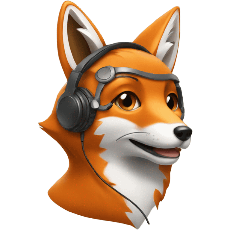 fox with headphone emoji